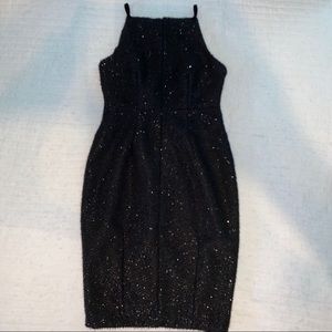 H&M Black Sparkly Structured Pencil Dress ✨